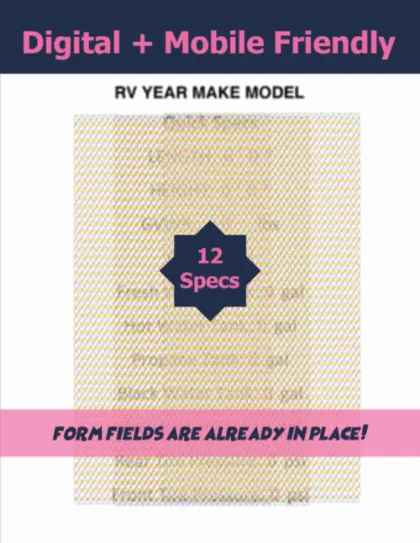 RV Rental Quick Specs screenshot