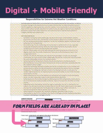 Responsibilities for Hot Weather Conditions form template