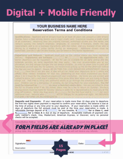 Complete RV Rental Agreement form template 1