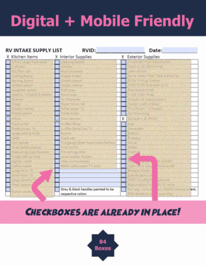 Intake Supply List form template