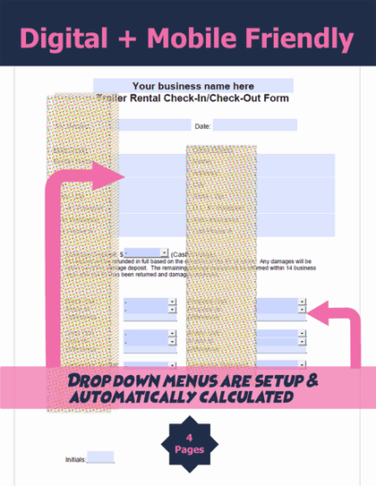 Trailer Check In Out Form form template 1