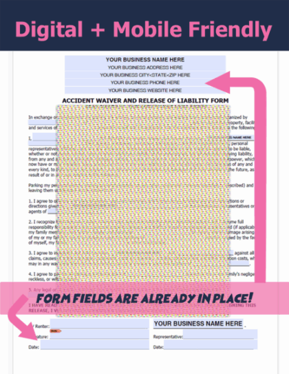 Vehicle Release of Liability Form form template
