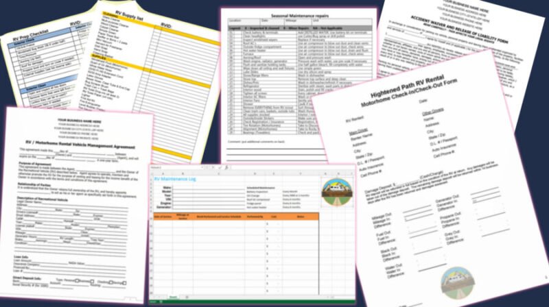 motor coaching rv rental documents templates